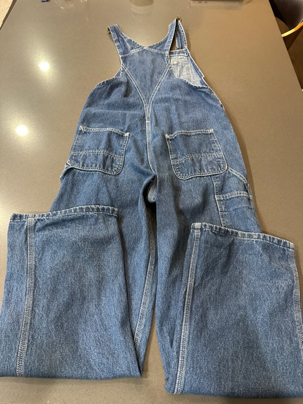 Carhartt Bib Overalls Mens 30x30 Darkstone Cotton Blue R07 DST Denim Workwear - Picture 4 of 7